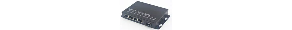 Conversor de medios 1 puerto fibra óptica y 4 puertos en cobre